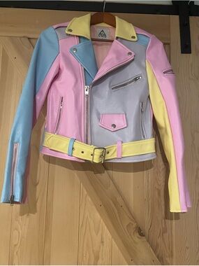 Pastel Colorblock Moto Jacket by UNIF